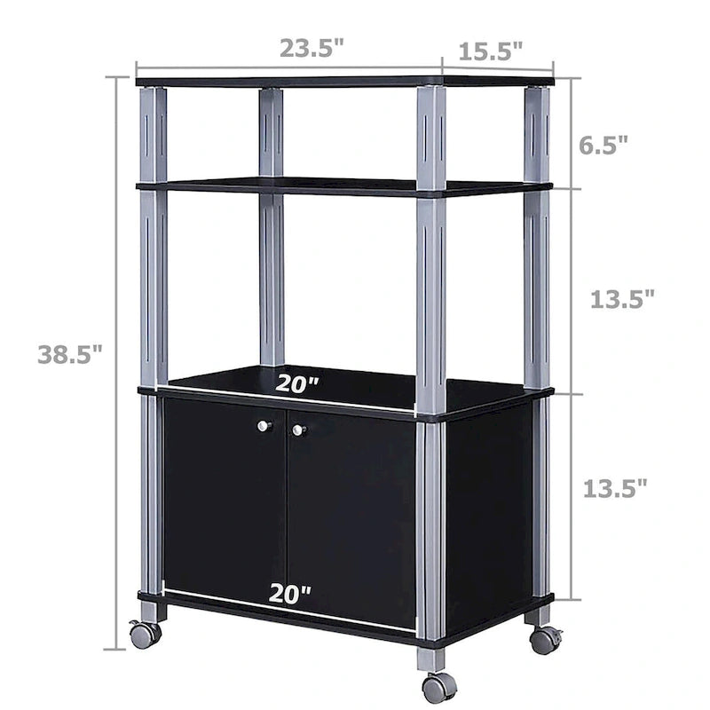 Scaffale da cucina con rotelle, portaforno a microonde, ripiano multiuso con ruote