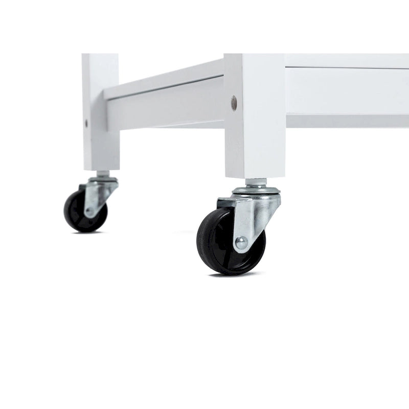 Rolling Kitchen Cart with Stainless Steel Top and Storage Drawer