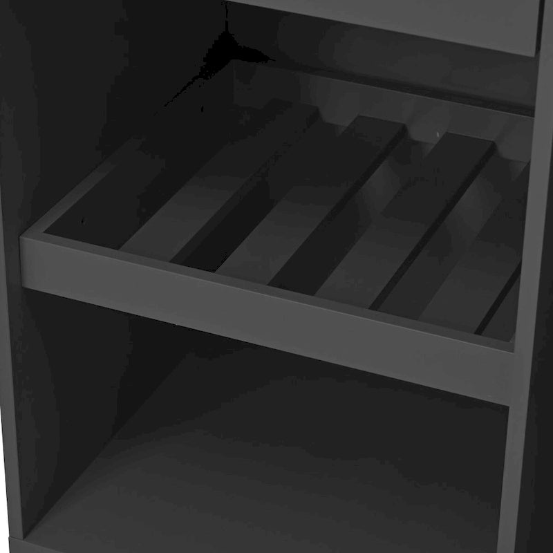 41.3 in. Rolling Kitchen Island with Spice Rack and Two Drawers